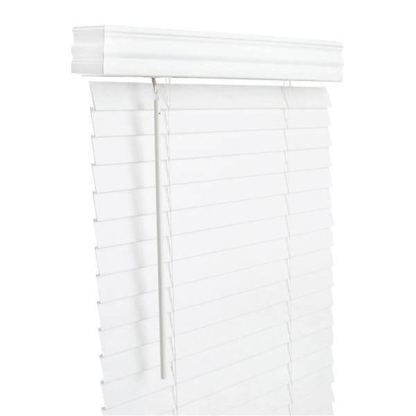Work-Of-Art Faux Wood 2 in. Cordless Mini-Blinds, 30 x 60 in. - White WO2513318 - main